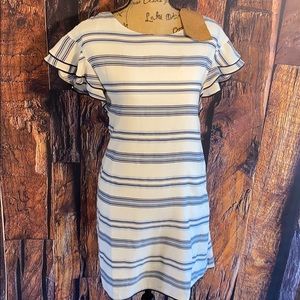 Blue and white dress